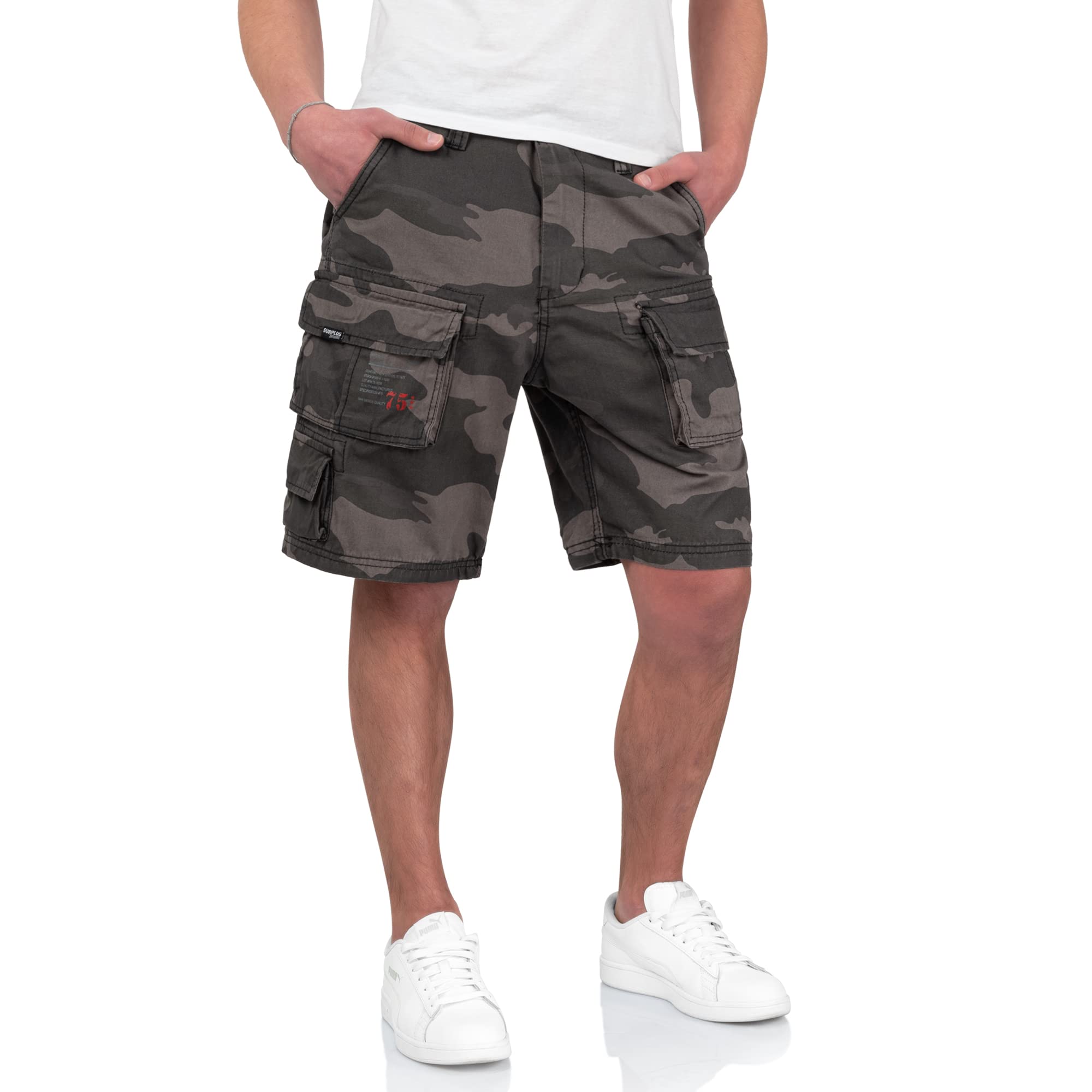 Surplus Raw Vintage Men's Blackcamo Cargo Trooper Shorts, S