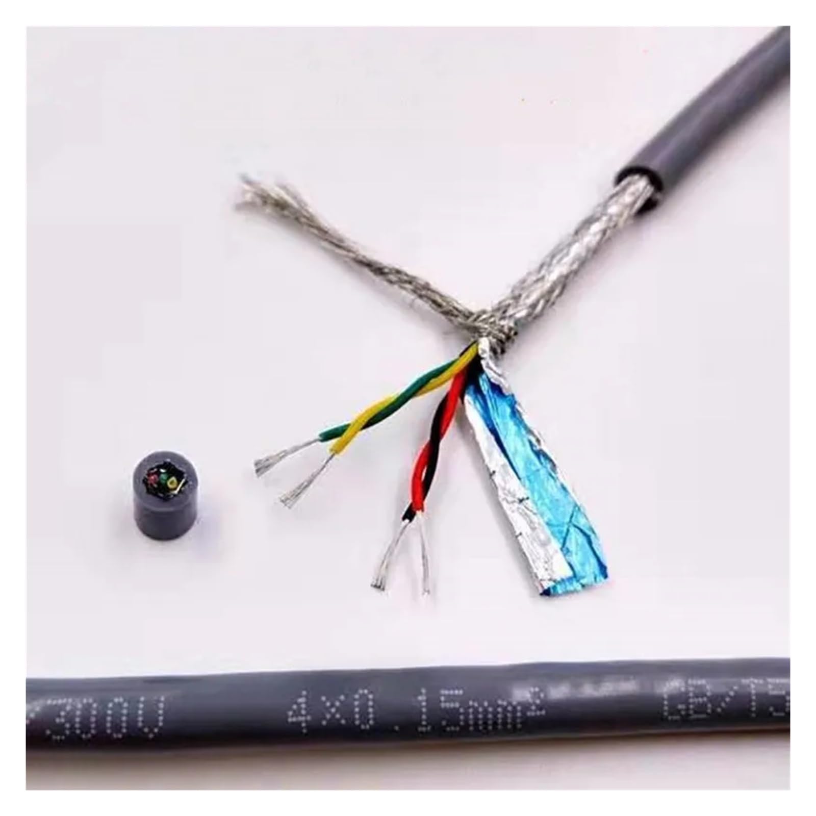 Ekranowany drut z czystej miedzi, ekranowany kabel RVSP z ocynkowanej miedzi 485 oplotka kablowa 5 m 24-26 AWG 2-8 rdzeni (8 rdzeni 26AWG 5M szary)