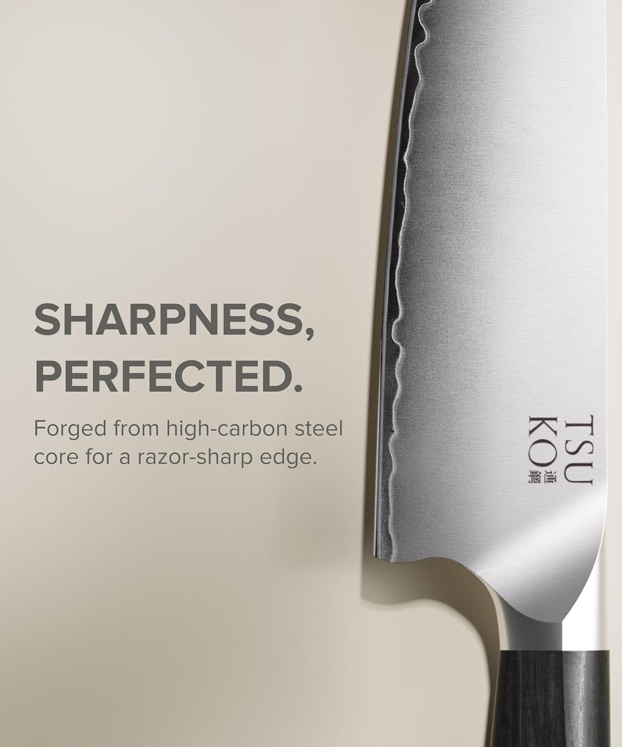 Tsuko Coltello da chef a quattro stadi e guaina in legno, set di coltelli da cucina professionali in stile giapponese da 20,3 cm, coltello affilato, coltello da cucina affilato, coltello da cucina