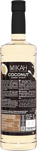 Mikah - Premium Flavors - Coconut (Cocco) | Sciroppo Per Drink e Dessert | Uso Professionale | 1 Litro (1000ml) - 2