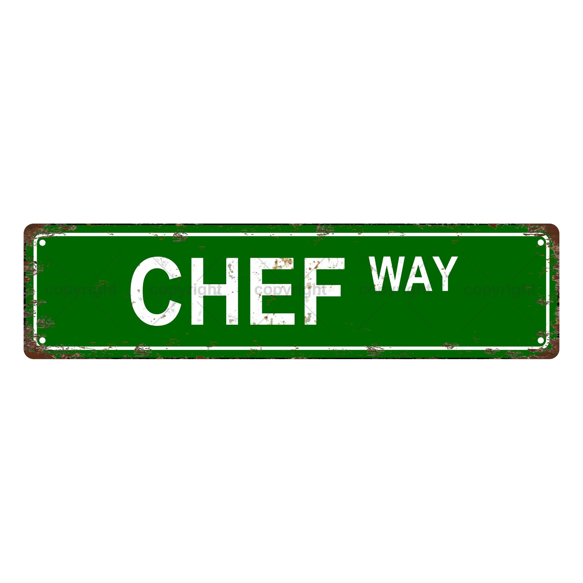 Chef Way Occupation Metal Tin Street Sign Bar Cafe Garage Cave Home Room Wall Bathroom Farmhouse Garden Porch Patio Decor,4x16 Inch