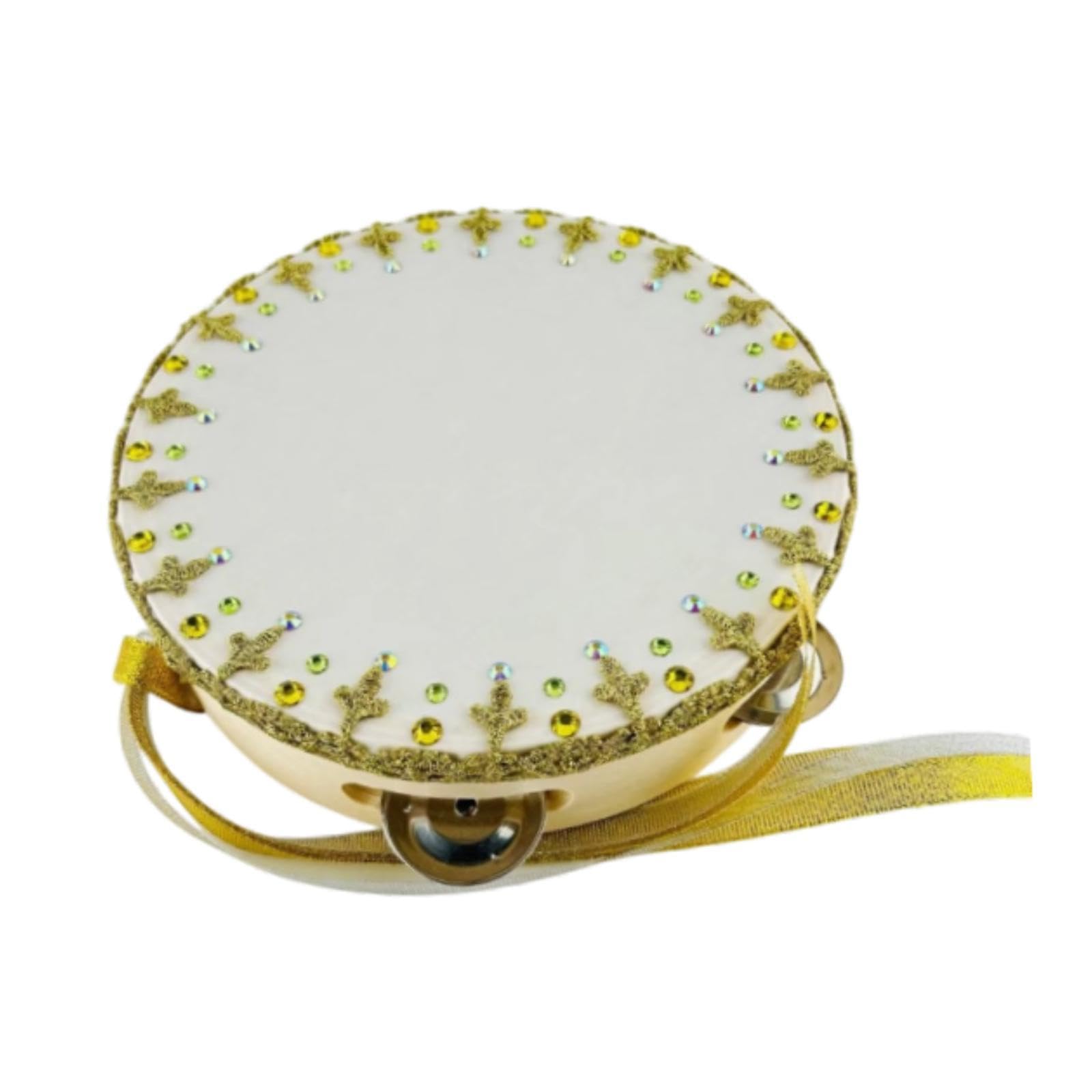 Pandereta de Ballet, Instrumento de Percusión Manual, Accesorio de Danza, Hecho a Mano, Ligero, en La Madera, Apto para Competiciones, 7 Inch