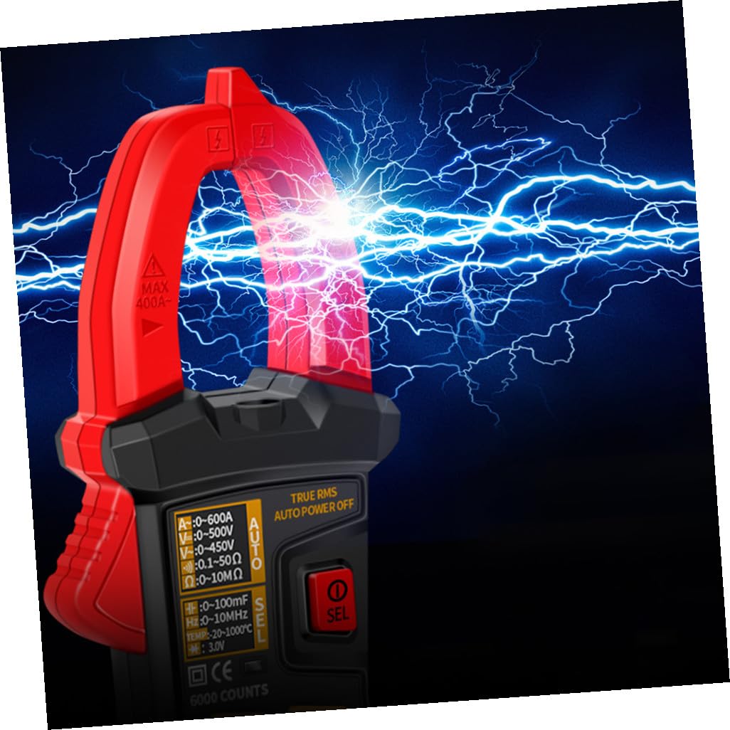 Auto-ranging Digital Clamp Meter Multimeter St193 with Buzzer, Portable Volt Current Tester for Electrical Repair and Voltage Measurement