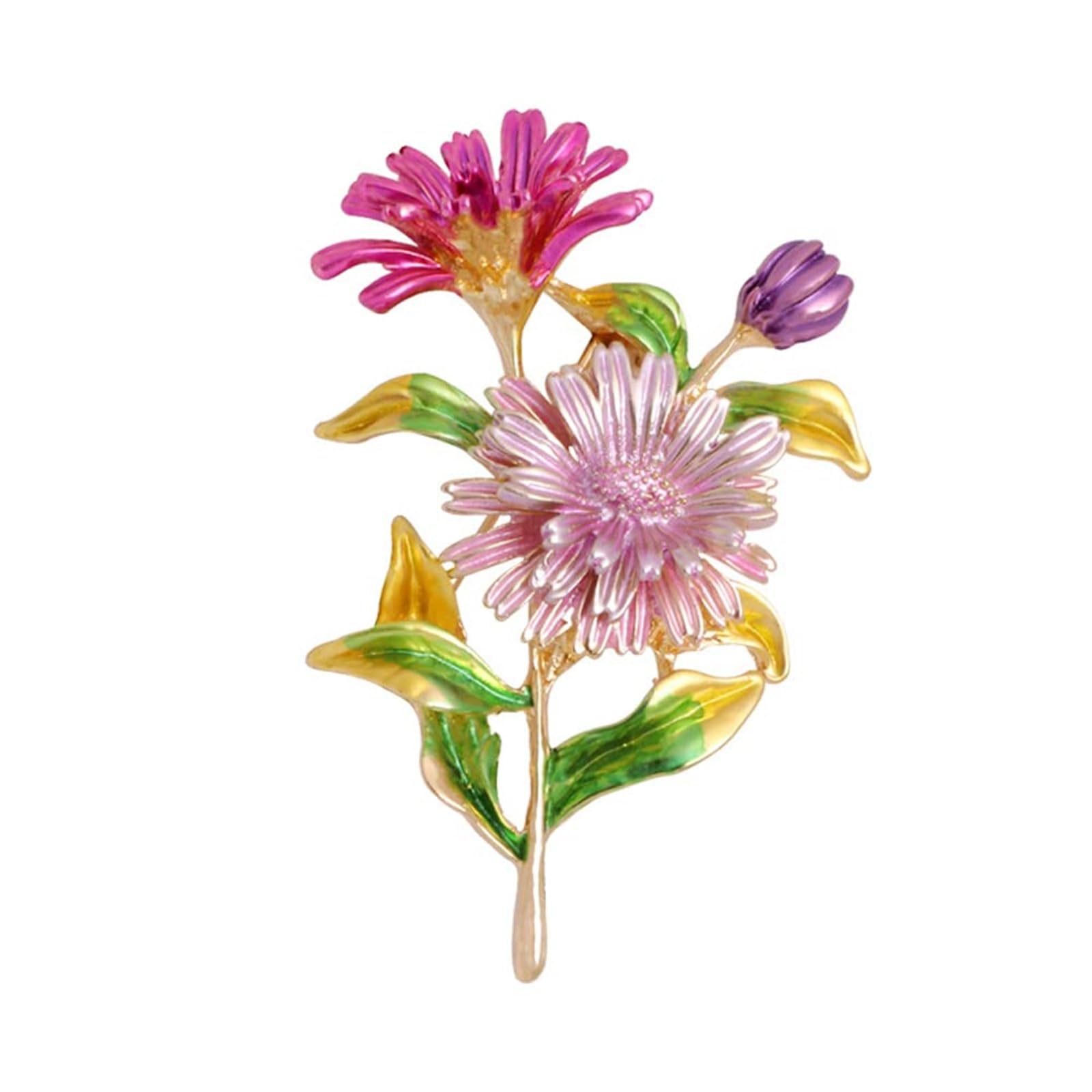 Elegante broche de margaritas hecho a mano para mujer, pin de ramillete de aleación retro para chaquetas, cárdigans y accesorios