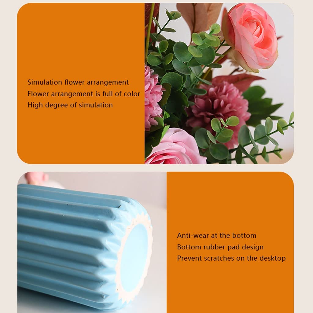 Künstliche Blumen Seide Tuch Künstliche Blumen mit Keramikvase Bouquet Set for Home Hochzeit Weihnachten Geschenk Dekor Seide Gefälschte Blume Künstliche Blumen wie Echt (Color : B)