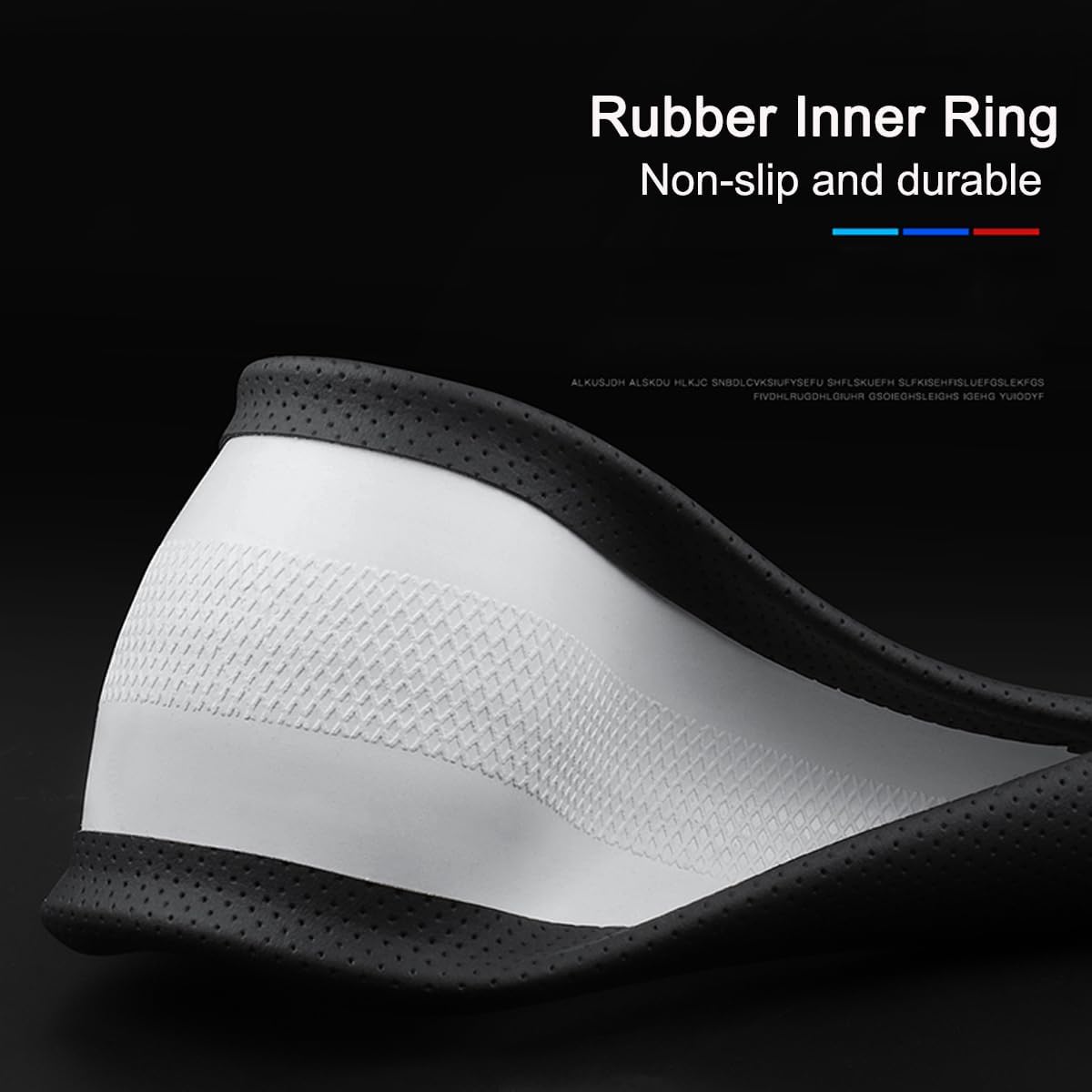 XHRING Funda para Volante de Coche en Forma de D para Mercedes Benz C300 GLC 300 GLC300 A/B/E/S/GLA/GLB/GLC/GLE/GLK/CLA, Accesorios de Volante en Forma de D, Cuero Negro