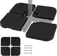 Vista 15 de Giantex 4 piezas de peso base para sombrilla de patio, 195 libras de agua y arena rellena para sombrilla voladiza, base de sombrilla de mercado al