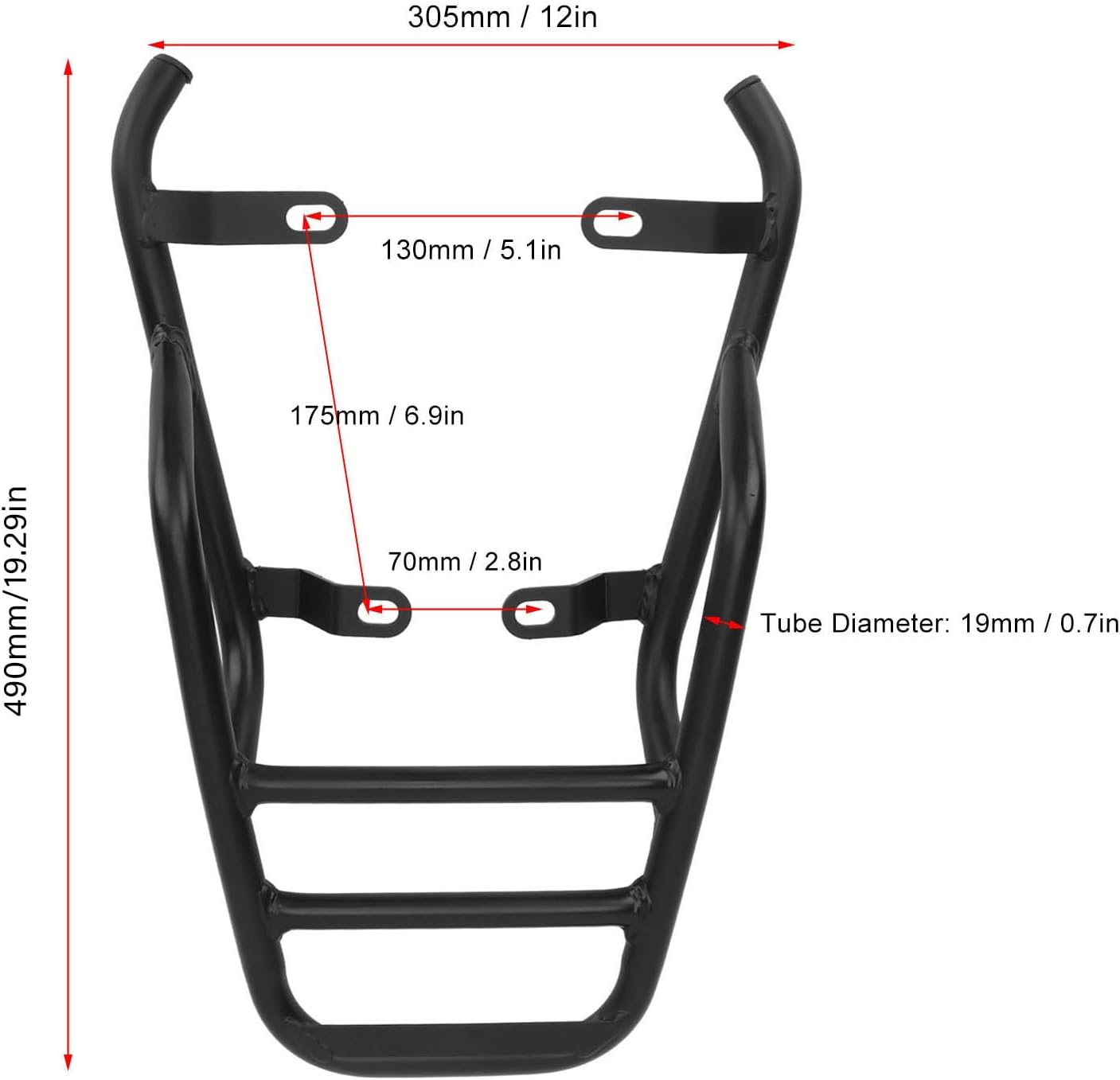 GOTOTOP Rear Luggage Rack, 19mm Iron Tube, Cargo Holder for R NineT Scrambler Pure, Extra Storage and Passenger Support
