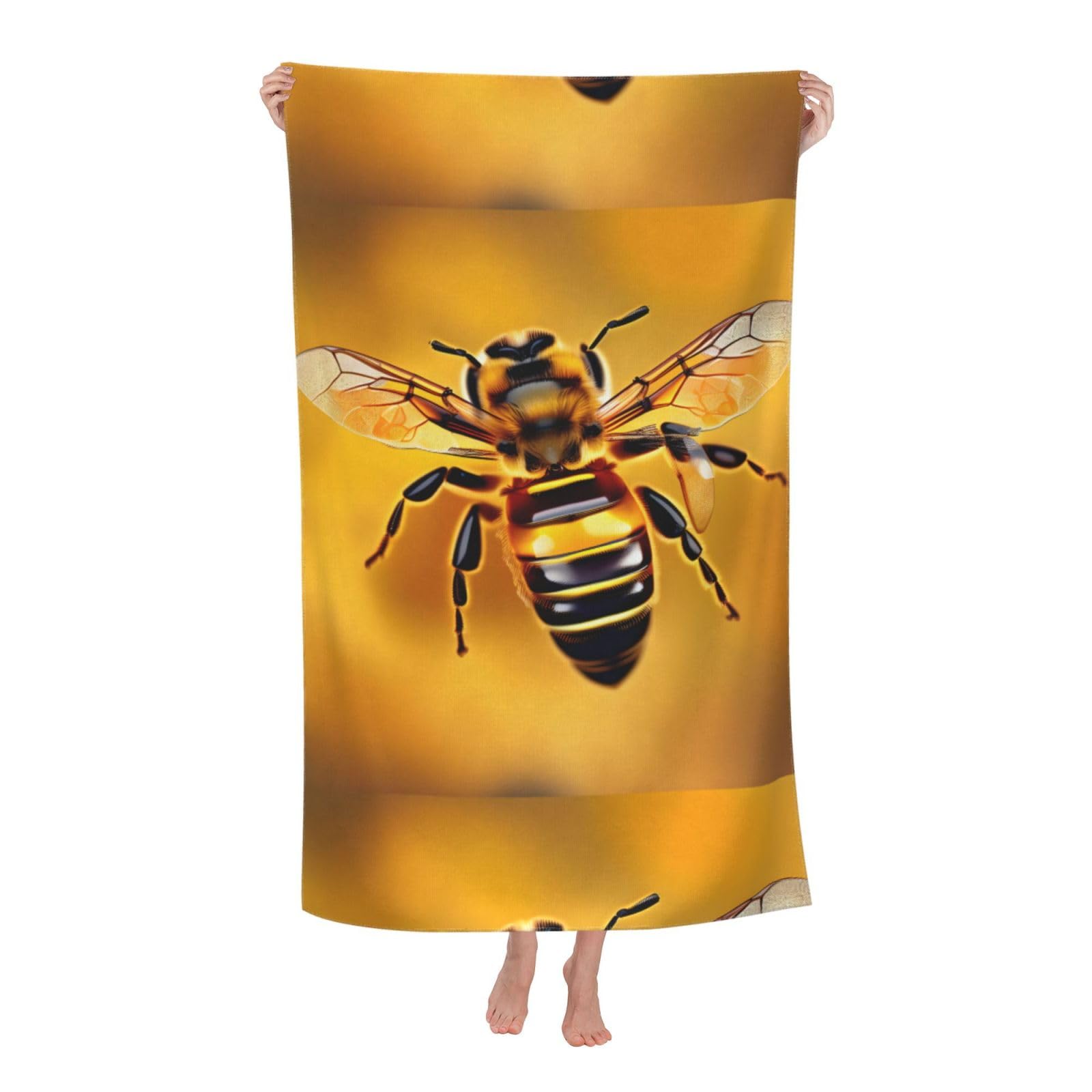 Cbaaghh Honey-Bee Print Adult Beach Towels,Beach & Pool Towel,Beach Towels,Towels For Camping