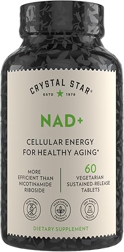 Crystal Star NAD+, 60 cápsulas, NAD patentado para energía celular y envejecimiento saludable, clínicamente probado más eficiente que la