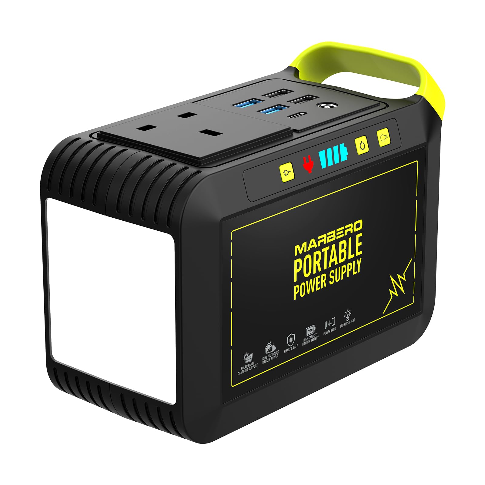 MARBERO Portable Power Station 24,000mAh Solar Generator with AC Plug Socket 120W Peak 88.8Wh Fast Charging Power Bank for Home Backup Outage Emergency Outdoor Adventure Picnic Travel RV