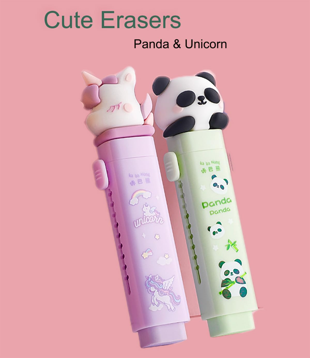 Animal Erasers Kawaii Jelly Eraser Pencil Cute Push Pull Pen Shape ...