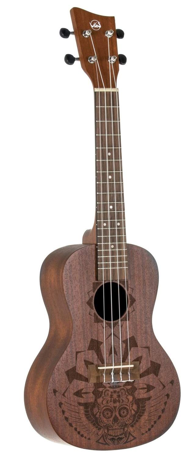 GEWA Concert Ukulele Manoa - Cuerpo Sapelli - Diseño láser México - Natural mate sedoso - incl. Funda acolchada - KT-CO-MEXICO