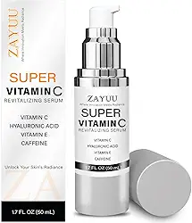 Super Vitamina C Sérum Facial para Pele Madura: Fórmula Anti-Envelhecimento Hidratante All-In-One - Vitamina C, Ácido Hialurônico, Vitamina E, Cafeína - Soro Facial Lift para Rugas, Manchas Escuras