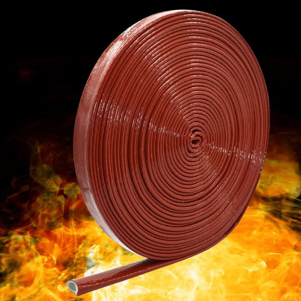 Gaine de protection ignifuge pour câble avec boîtier en fibre de verre en silicone (10 mm)