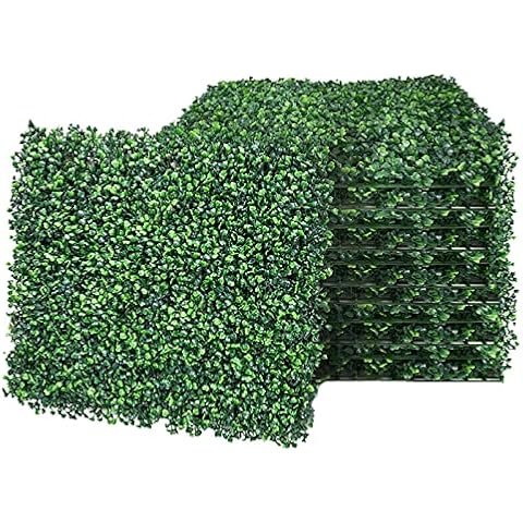 6 PCS Artificial Leaves Hedge Panels Hedge Wall Panels Trellis with Artificial Leaves Artificial Grass Backdrop Wall 40 X 60cm 4cm Green Grass Wall for Decor Privacy Fence Indoor Outdoor Garden Cover