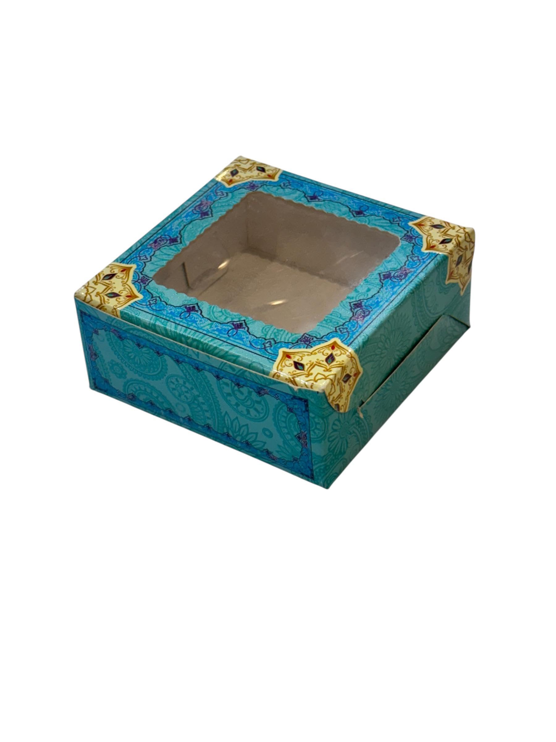 (Pack Of 20Pcs) Brownie box,chocolate box,4 laddu box,fancy box 9 x 9 x 4 cm-image-22