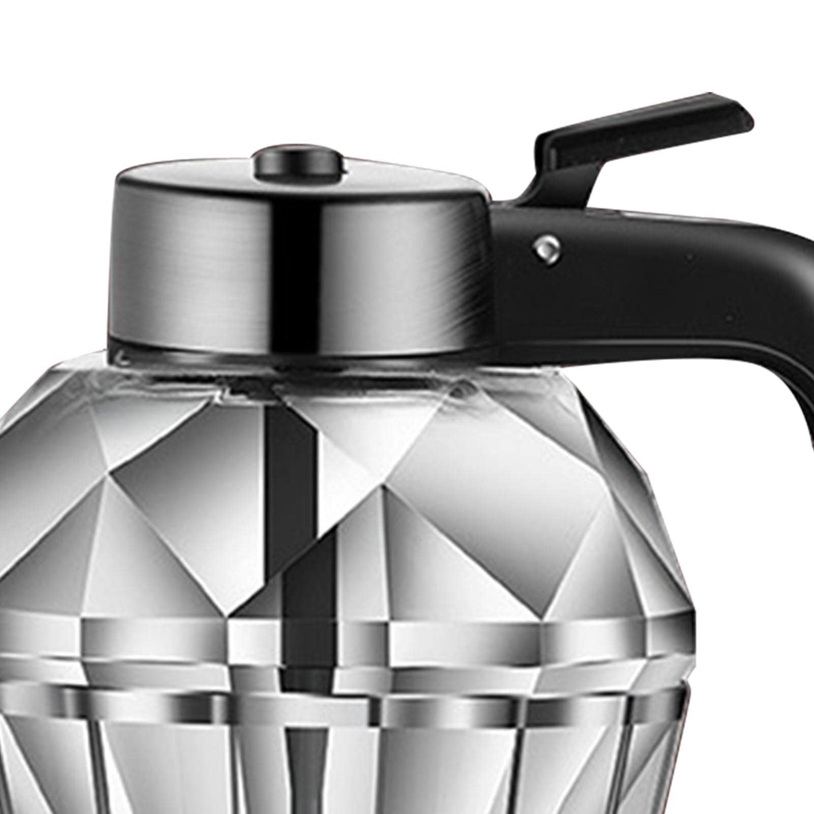 Distributeur de Miel en Verre 200ml, Pot à Miel Design Diamant avec Base Anti-Goutte, Contrôle à Une Main pour Sirop, Huile et Condiments, Bouteille Réutilisable avec Support en Silicone Antidérapant