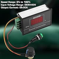 Vista 2 de Controlador de velocidad del motor DC 6-60V 30A PWM con pantalla digital, rendimiento estable duradero para motores de 12V/24V/36V/48V
