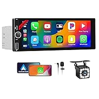 Wireless Autoradio CarPlay 1 DIN - 6.86 Pollici Touchscreen Stereo Auto Bluetooth con Schermo