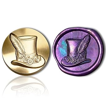 Mceal Wax Seal Stamp Head, 3D Embossed Relief for DIY Crafts, Wedding Invitations, Gift Wrapping,Steampunk Collection-Top hat