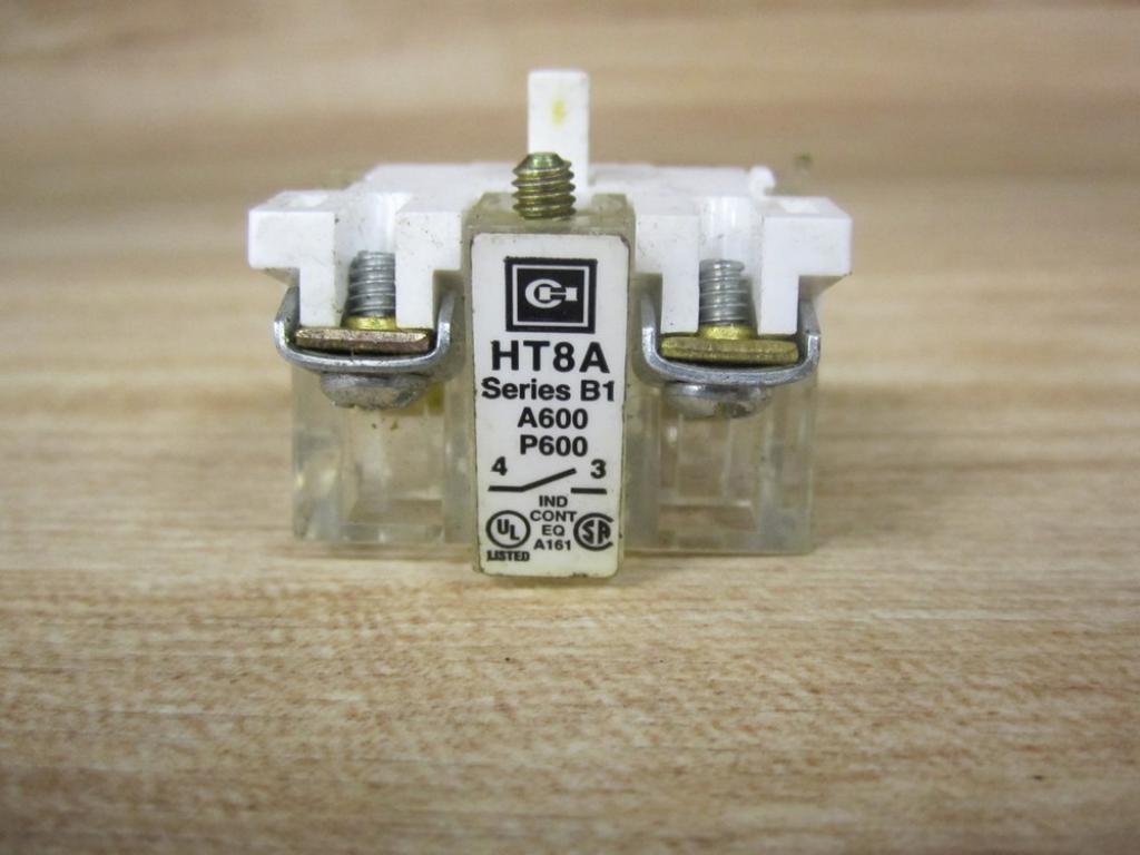 CUTLER HAMMER HT8A (1) N.O. Contact(S). for USE with HT800 Series PUSHBUTTONS and SWITCHES., 30MM, Eaton Contact Block, Replacement