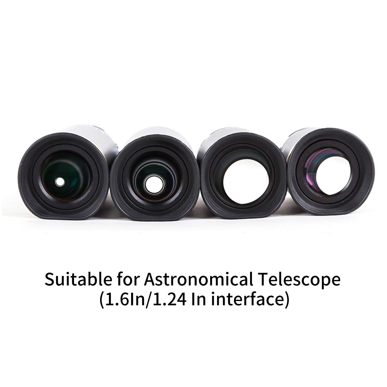 Lot de 4 oculaires ultra grand angle de 66 degrés pour télescope (6 mm-9 mm-15 mm-20 mm) entièrement recouvert de vert accessoires de télescope de 3,2 cm