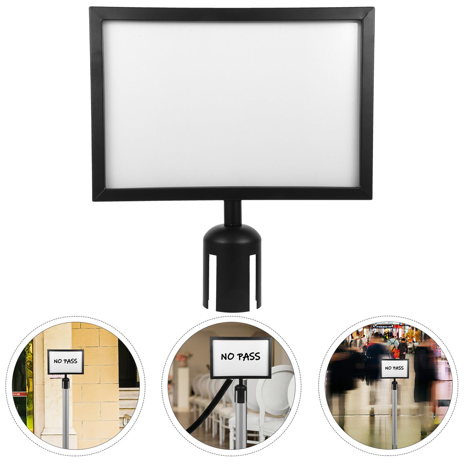 Porte-panneau D'aéroport en Acier Inoxydable Noir, Support