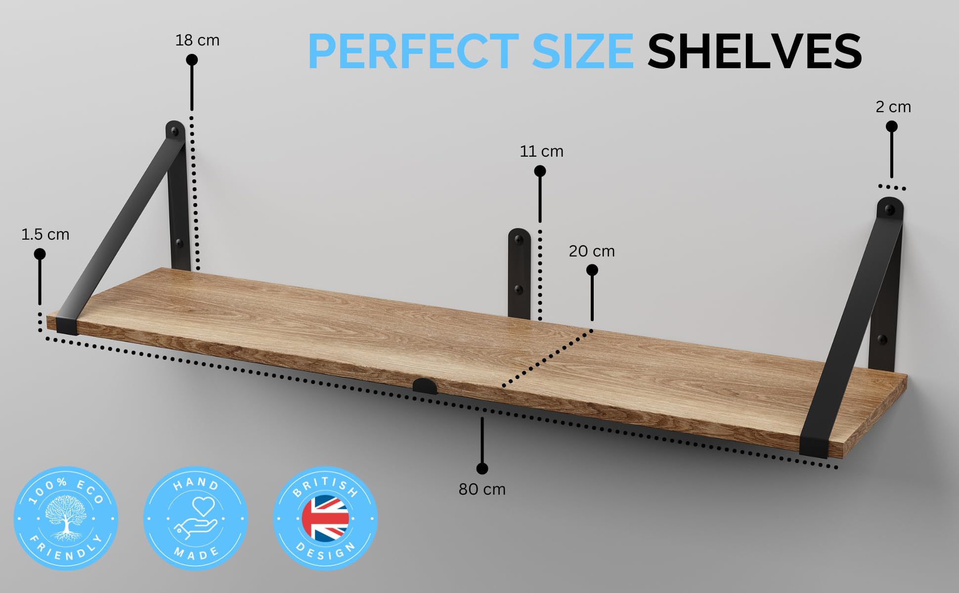 IJzeren zwevende wandplank 3 tier Scandinavische stijl