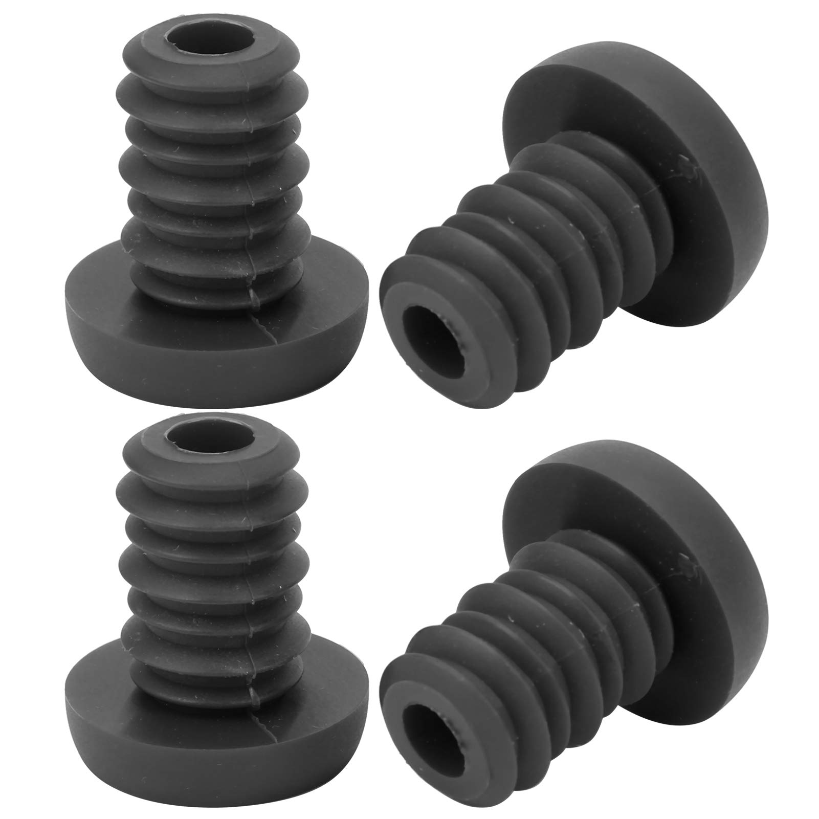 Keenso Black Bicycle Handlebar End Plugs, Mountain Bike Handlebar Grips Bar End Plugs Polyester Rubber Waterproof Dustproof Plugs For 22.2Mm Handlebar(Black) Bicycles And Spare Parts