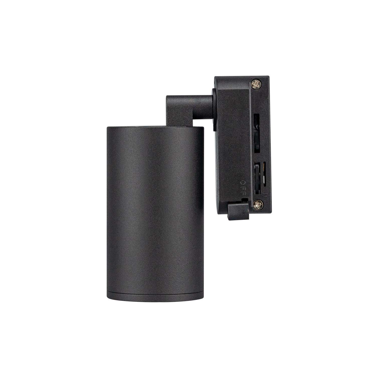 Popp® Foco Portalámparas carril en Monofásico para bombilla GU10 hasta máx 10W (Bombilla no incluida) orientable interior negro moderno (Pack 5 unidad, Negro)