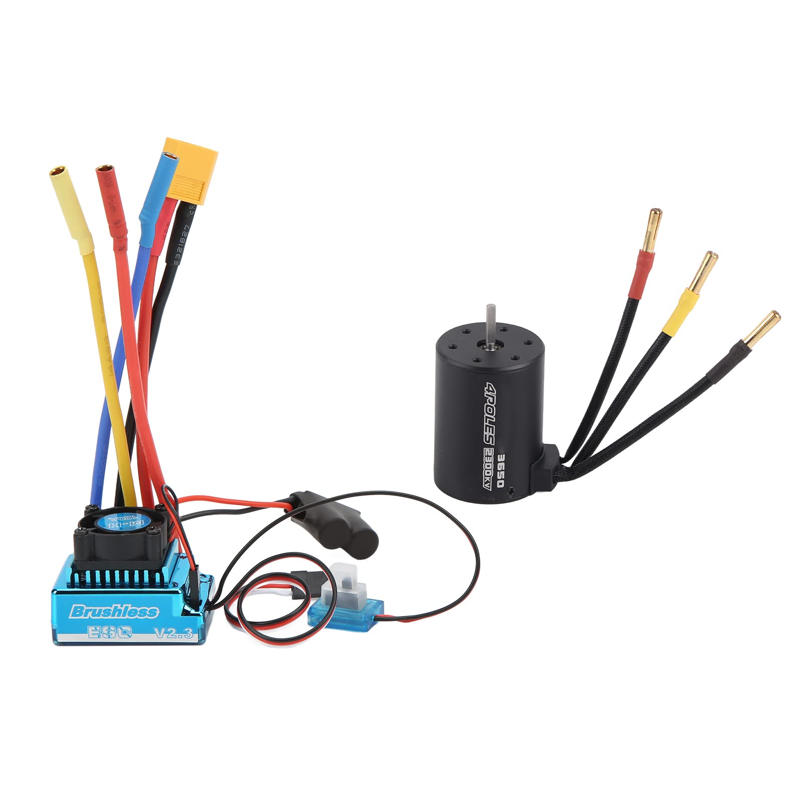 Changor Wodoodporny Silnik Bezszczotkowy 3650 2300KV z 120A ESC do Samochodu RC, 9 Opcji Przyspieszenia, Lekka Konstrukcja, dla Modeli 1/8 1/10
