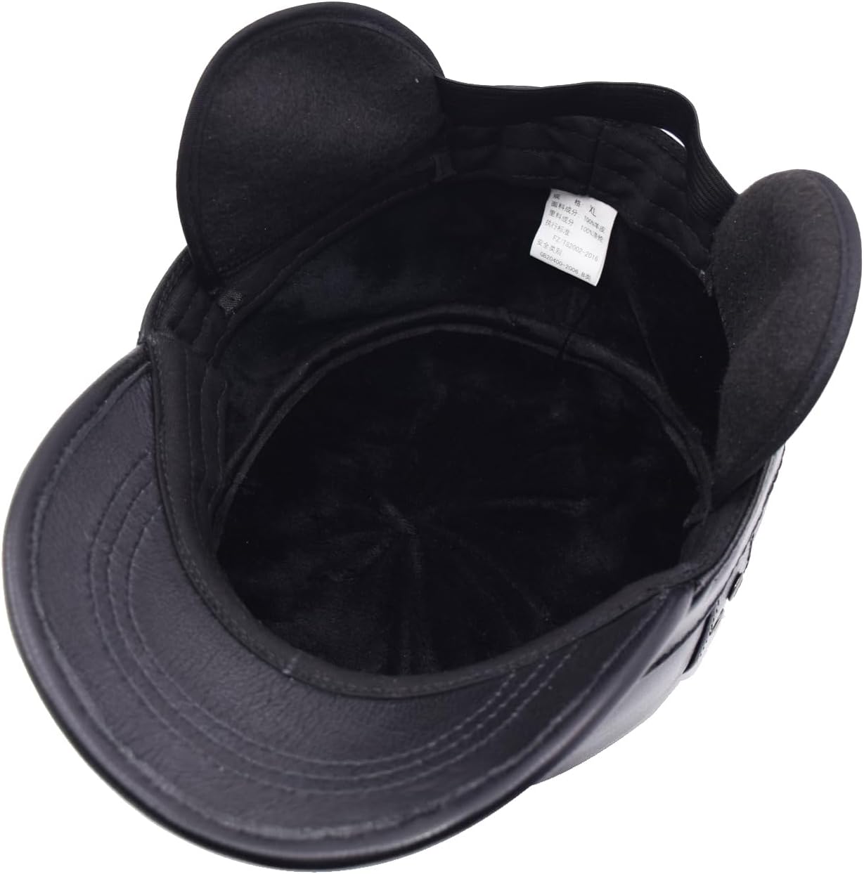 Men's Leather Military Style Cap Cadet Hat Earflap Baseball Cap - Image 7