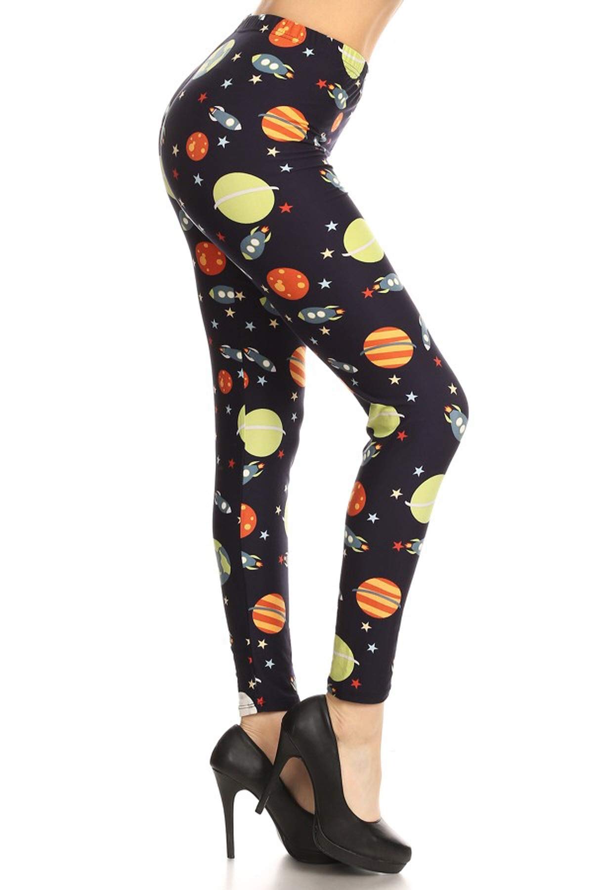 R698-3X5X Space Invaders Print Fashion Leggings