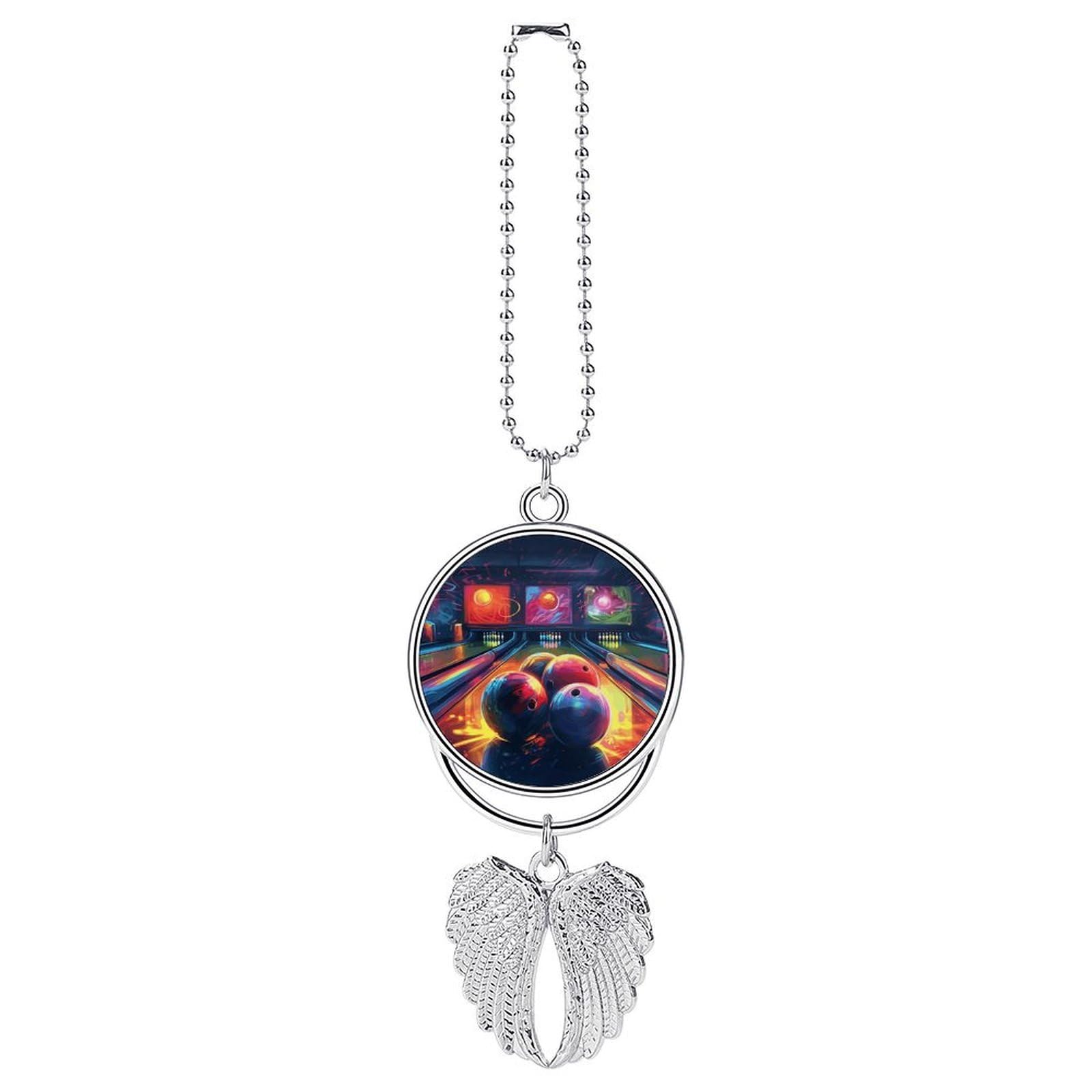 Bowling Balls Car Pendant Rear View Mirror Hanging Ornament Auto Metal Charm for Aesthetic Interior Decor. Lucky Car Accessories Cute Funny Hanging Decor for Car Truck