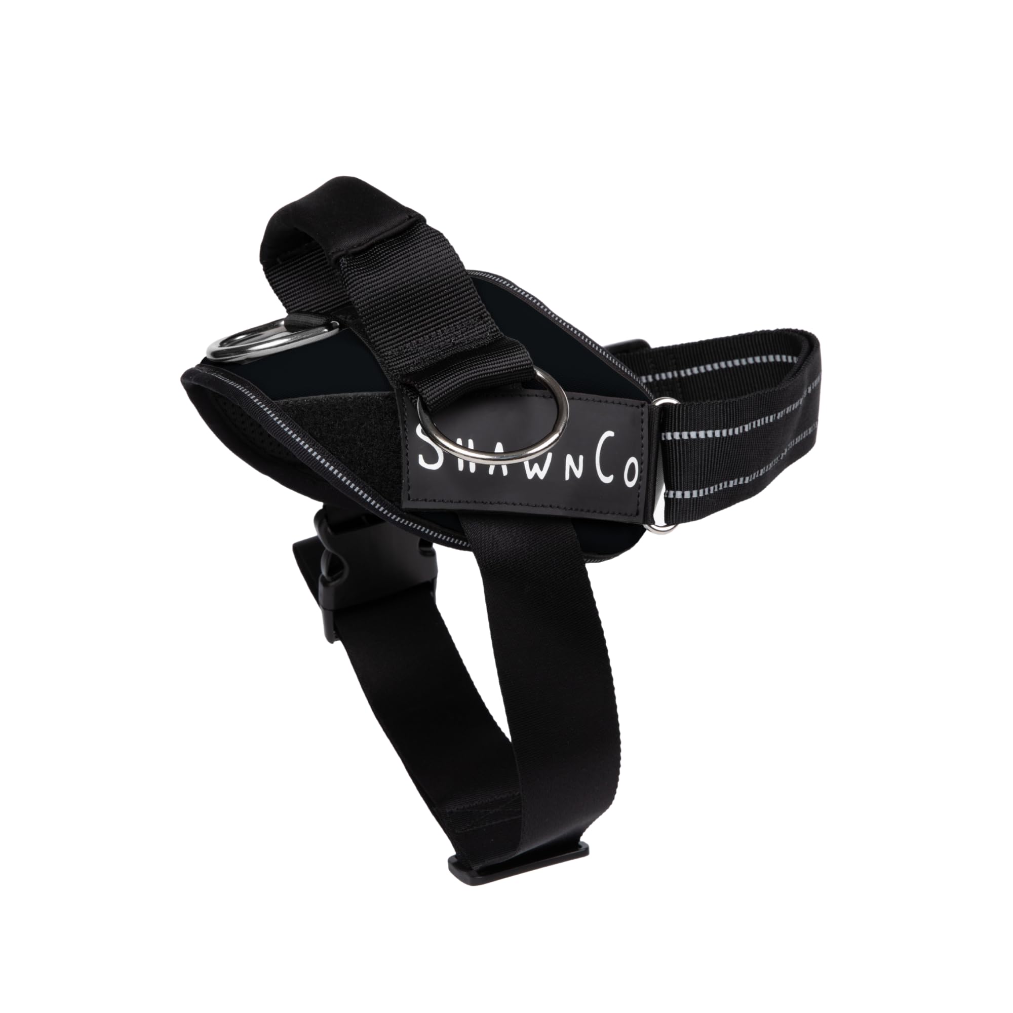 ShawnCo Essential Pro Dog Harness, No-Pull Pet Vest with 3 Leash Clips and Removable, Reflective Side Patches, Adjustable and Padded Harness for Small