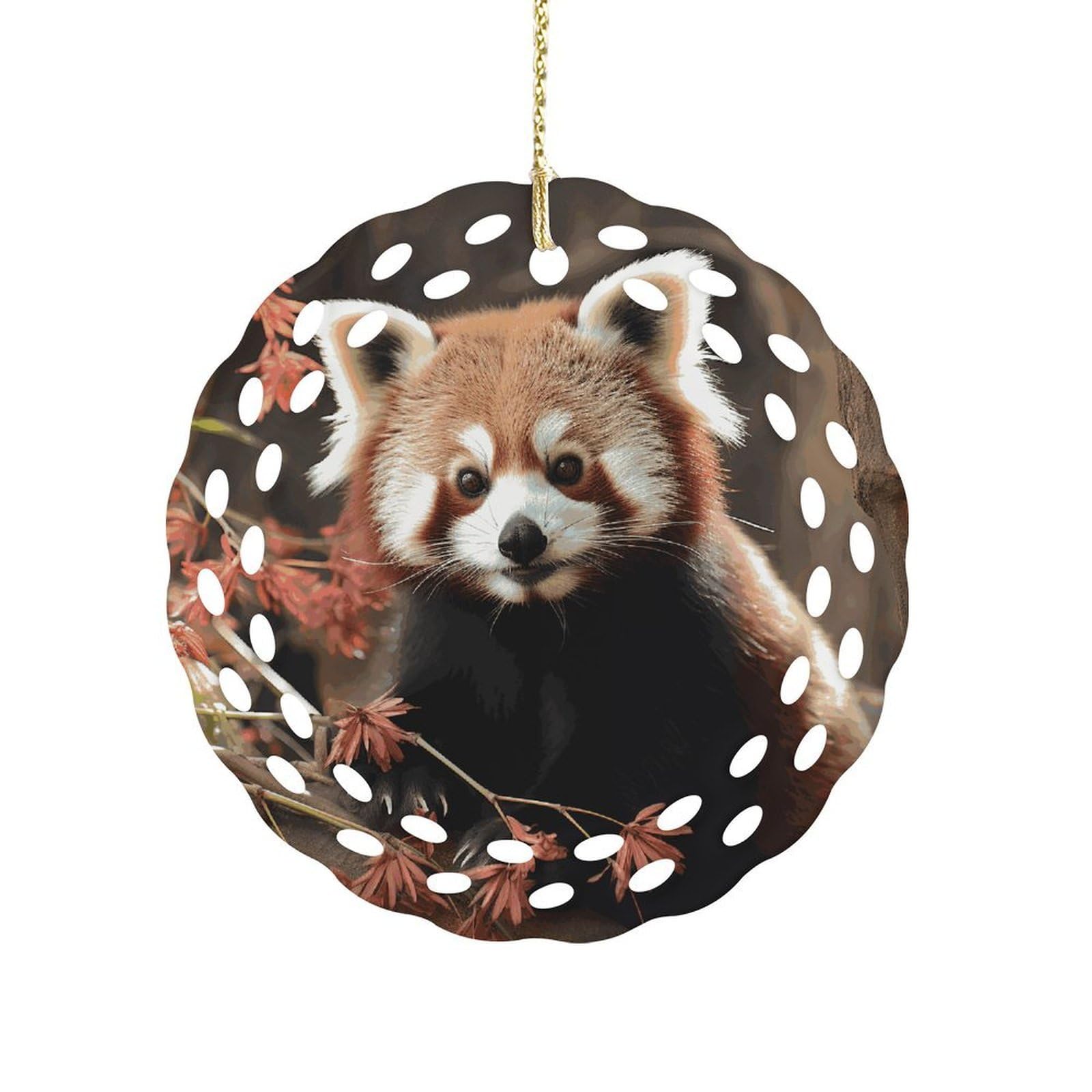 Wsoihfec Women's Style Red Pandas Hanging Ornament 3 Inch Round,1-Pack,Xmas Decor -Two-Sided Printed,Friend Ornament Gifts For Friends Coworker Sisters