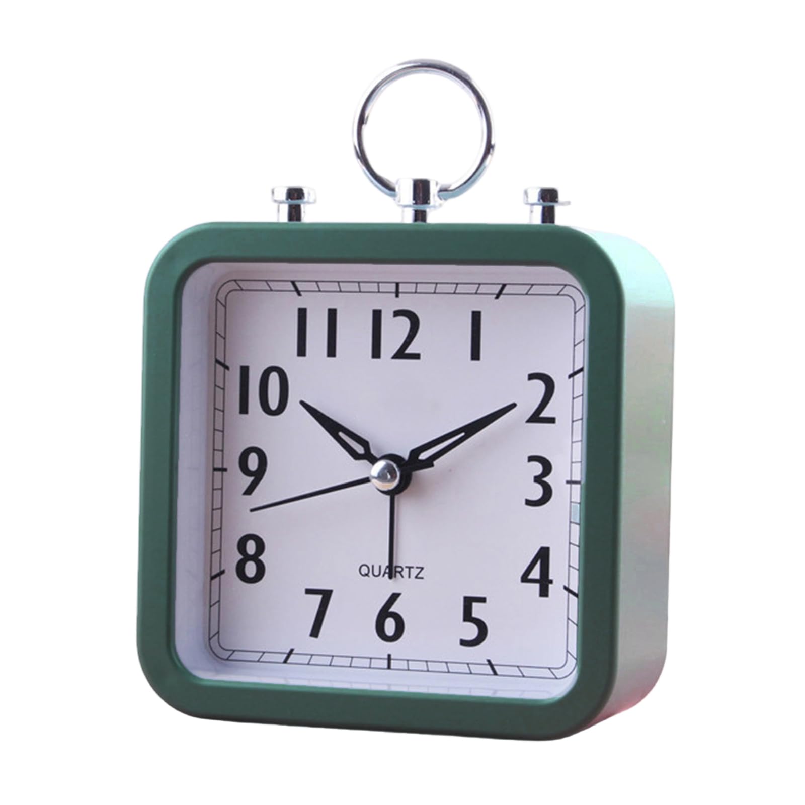 BWANGIAO Portable Analog Alarm Clock Square Quiet Clock With Large Display For Offices Bedroom Travel And Home Use