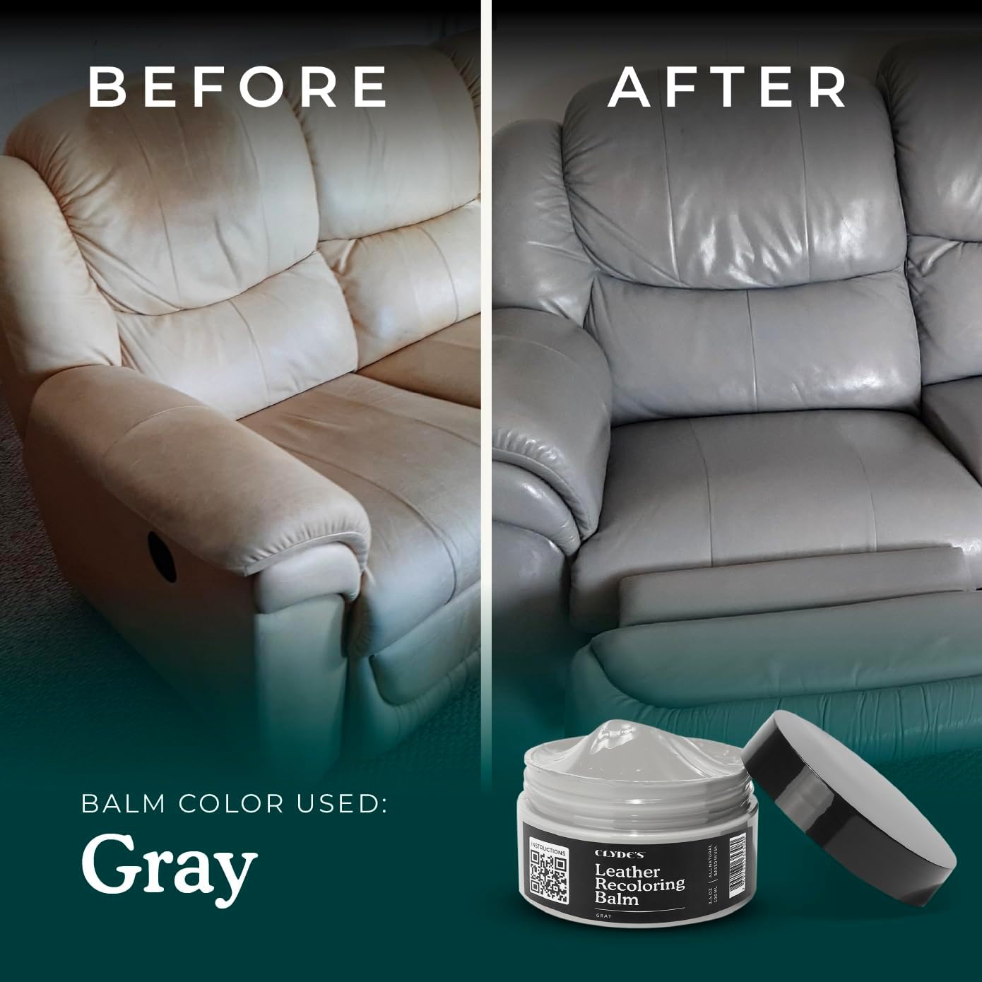 Clyde's™ Recoloring Balm | Non-Toxic Material Dye & Restorer for Furniture, Car Seats, & More | 23 Colors - Image 5