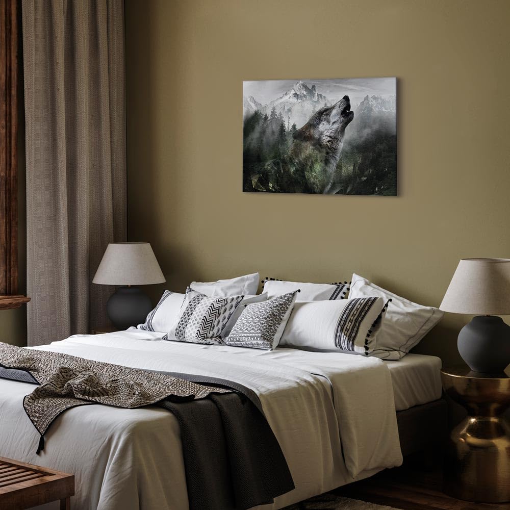 murando - Leinwandbild Berge Landschaft Sepia, 120x80 cm, 1-teilig, modern | Hochwertige Leinwand, sofort aufhängbar, ideal fürs Wohn- oder Schlafzimmer, wasserfest und lichtecht, langlebig, stilvoll