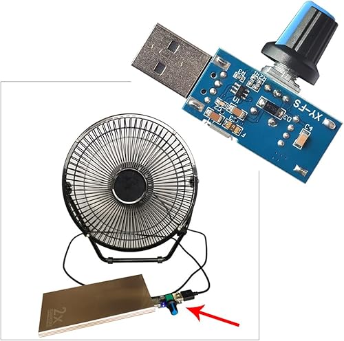 Miniatura 5 de Paquete de 2 controladores de ventilador USB, regulador de velocidad continuo, regulador de velocidad de aire, regulador de enfriamiento de volumen