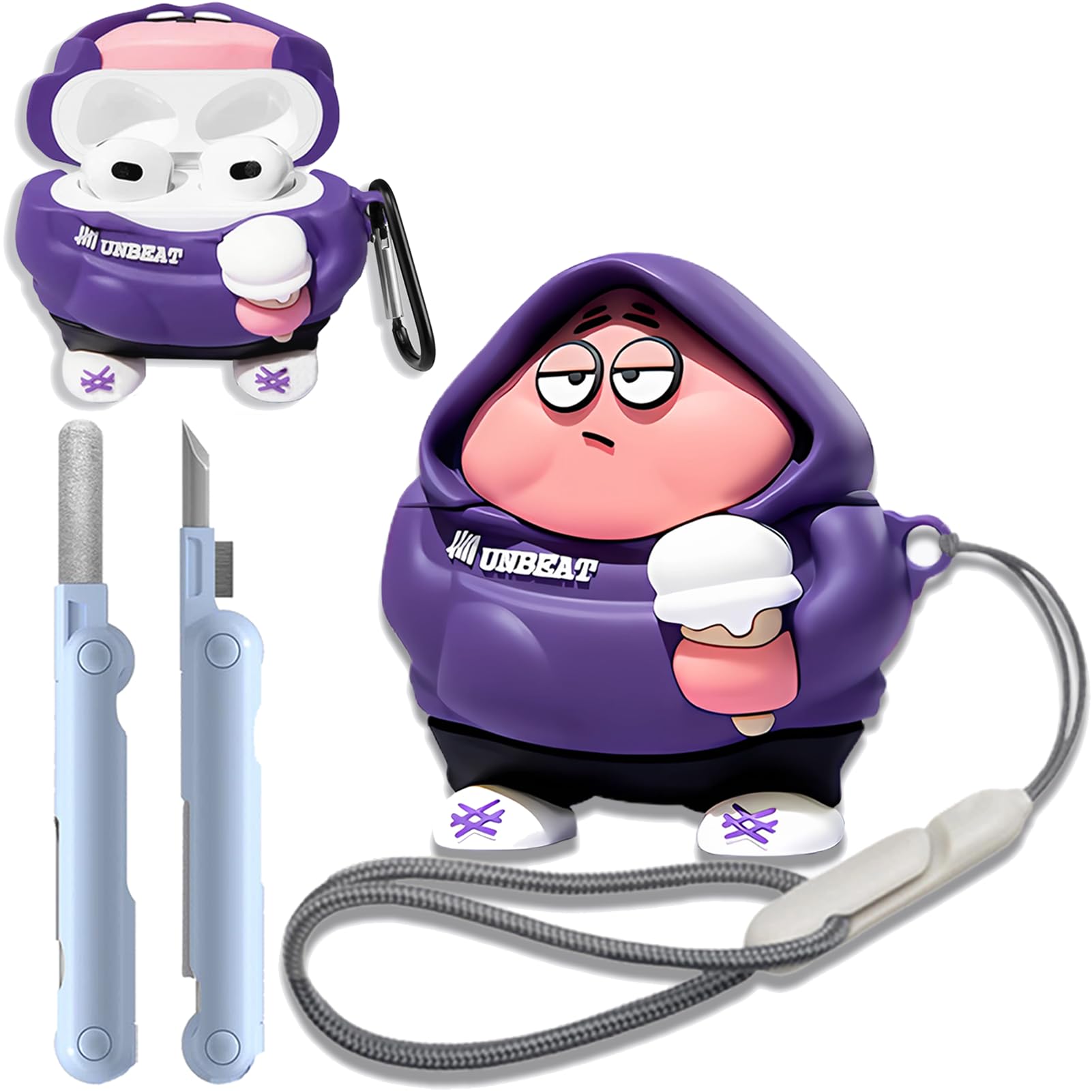 rvesce AirPods 3rd Generation Case Cover 2021,Cute Funny Kawaii Cool Design Fashion Cartoon Case for Apple Airpods 3 gen Soft Silicone Case with