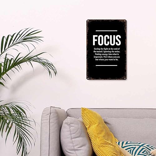 Miniatura 4 de KERUNSM Motivational Canvas Wall Art Black & White Inspirational Quote Funny Metal Tin Signs 8x12 Inch Aluminum Retro Poster-For Living Bathroom