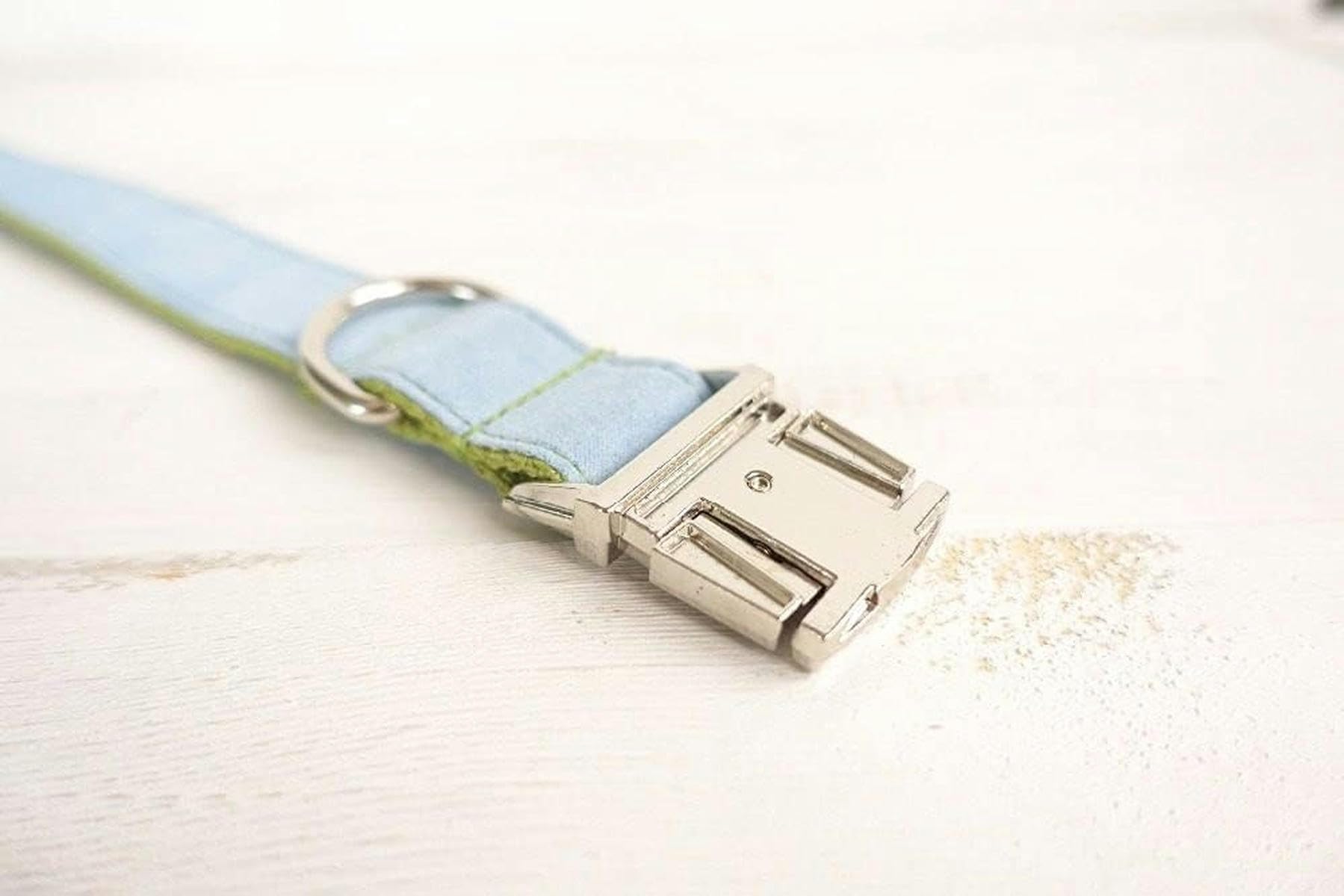 Collier Collier Poly Satin et Nylon Bleu et Vert 5 Tailles-Ensemble Collier et Laisse pour Chien-XL
