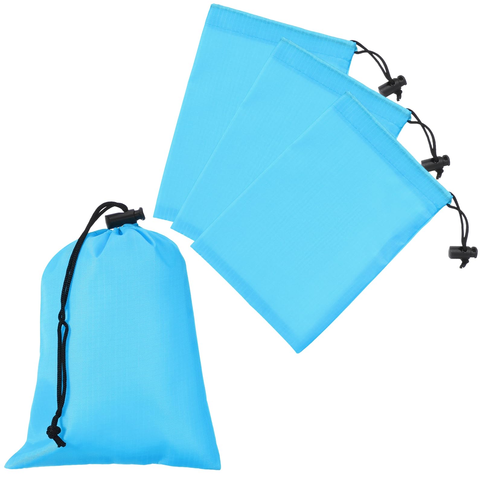 Drawstring Bag with Toggle, Stuff Sack String Waterproof Travel Storage Bags Cinch Stuff Pouch -Fitting for (Gym/Traveling/Hiking/Yoga/Office/Shoes) 6 x 8 &amp; 4 Pack &amp; Sky Blue