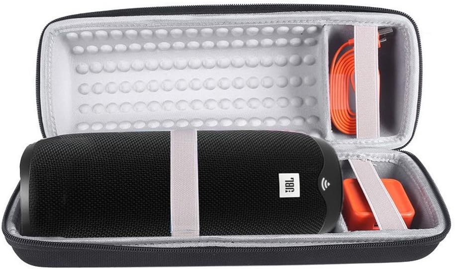 Hard Carry Cover Case for JBL Link 20 Voice-Activated Portable Bluetooth Speaker with Shoulder Strap (Black+Gray)