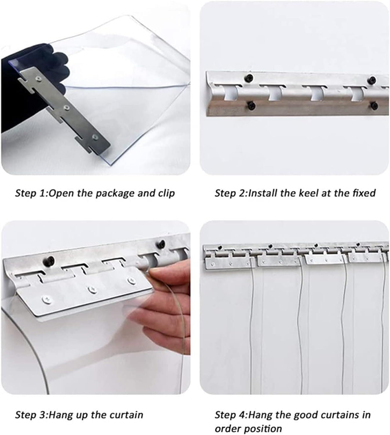 Kit de Joints d'étanchéité en PVC Transparent - 7 pièces, 1,05 m x 2,2 m, Facile à Installer, Convient aux entrepôts, aux Cadres de Porte, aux cloisons de pièces, pour la Protection Contre l