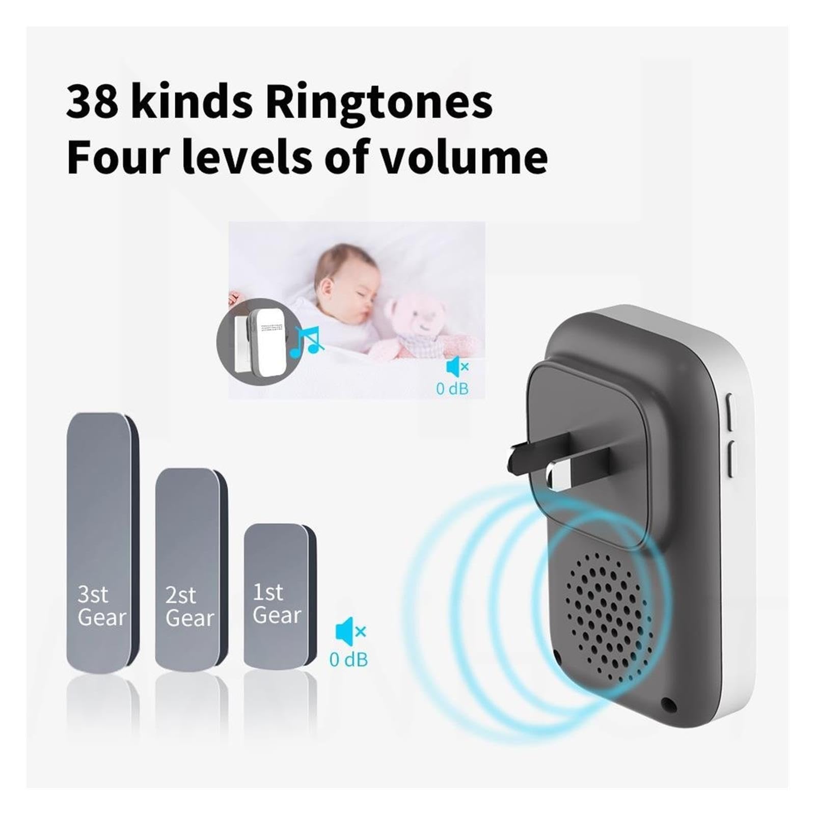 Kit campanello plug-in impermeabile wireless