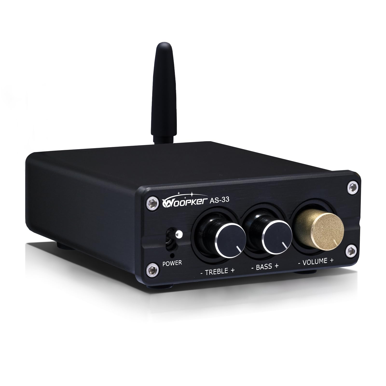 woopker as-33 stereo receivers amplifier home audio,2 channel 200w dual tpa3116 class d amp,bluetooth 5.3 amplifier for home speakers, audio receiver with rca,aux input