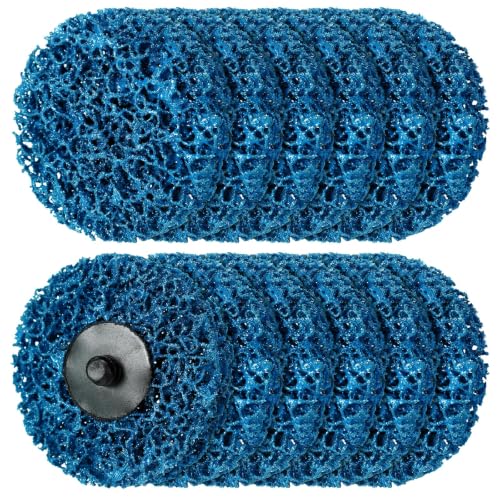 Tellegloww 10Pack 3inch Strip Discs Quick Change Easy Sanding Discs, Blue